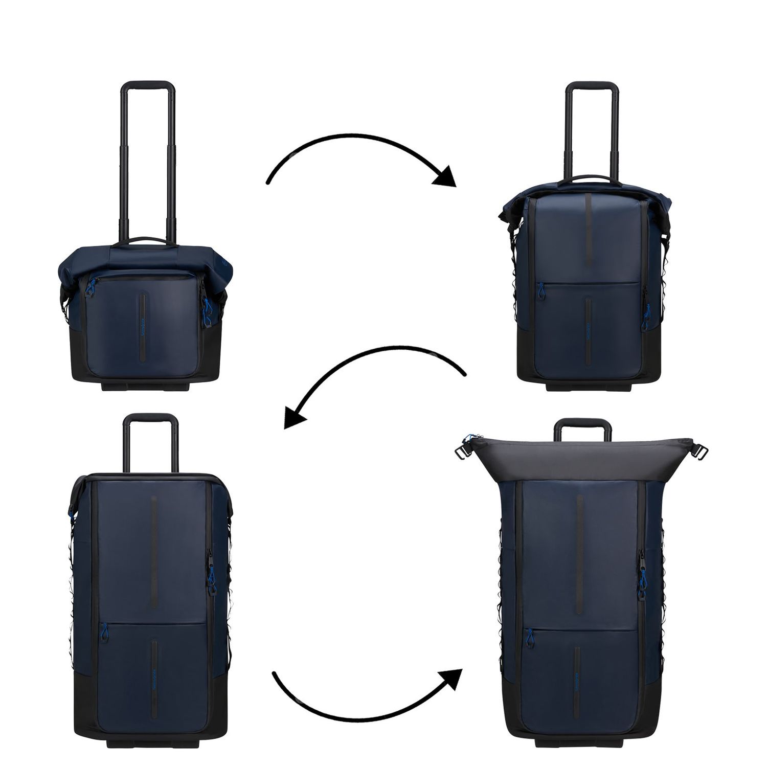 Samsonite Ecodiver Foldable Duffle/Wheels 4-IN-1 blue nights