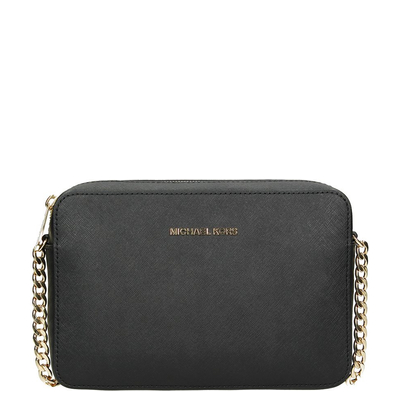 Michael Kors Jet Set Lg Crossbody Golden Chain Bag black