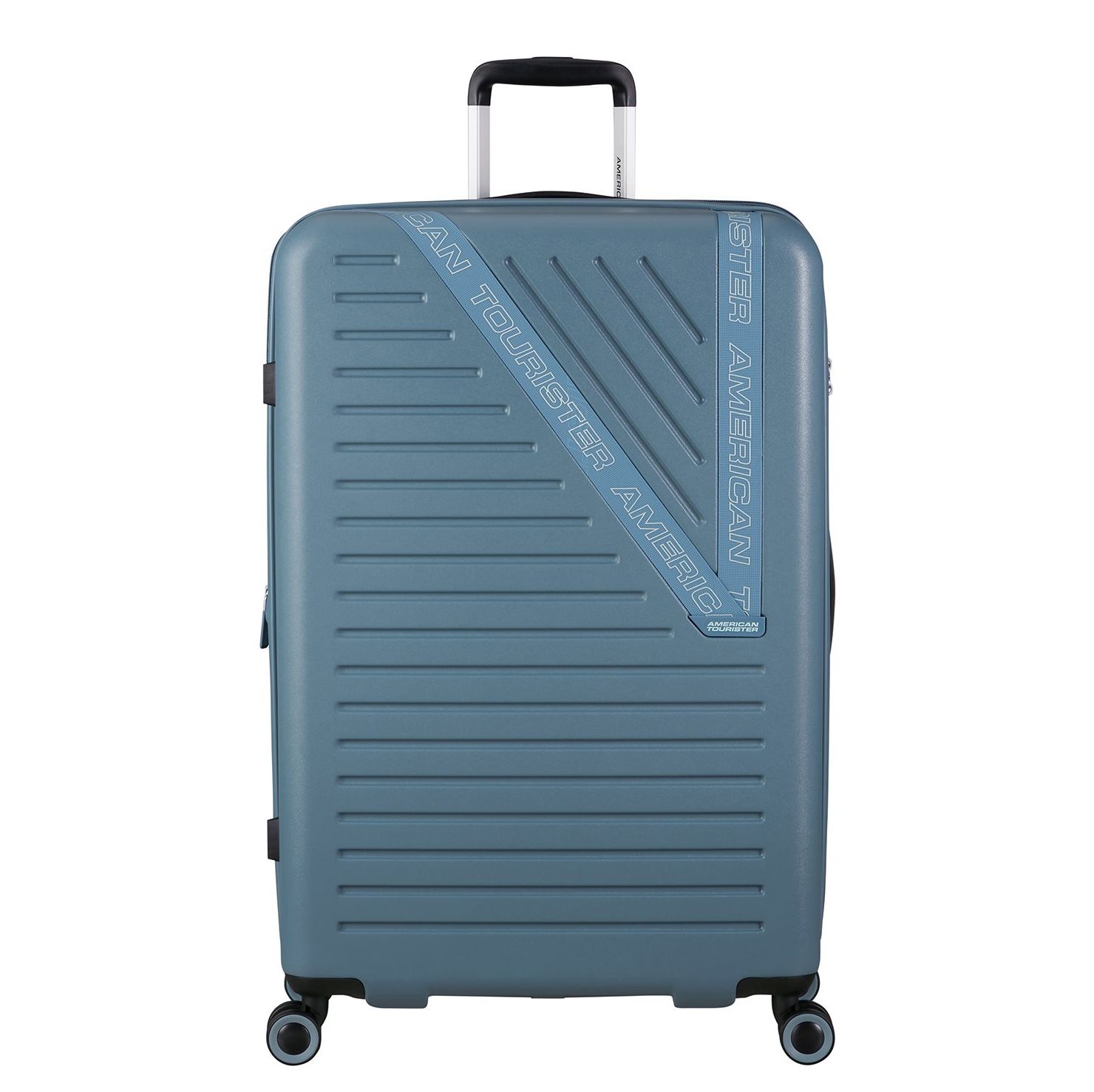 American Tourister Dynabelt Spinner 77/28 Exp TSA rainstorm blue handbagage koffer