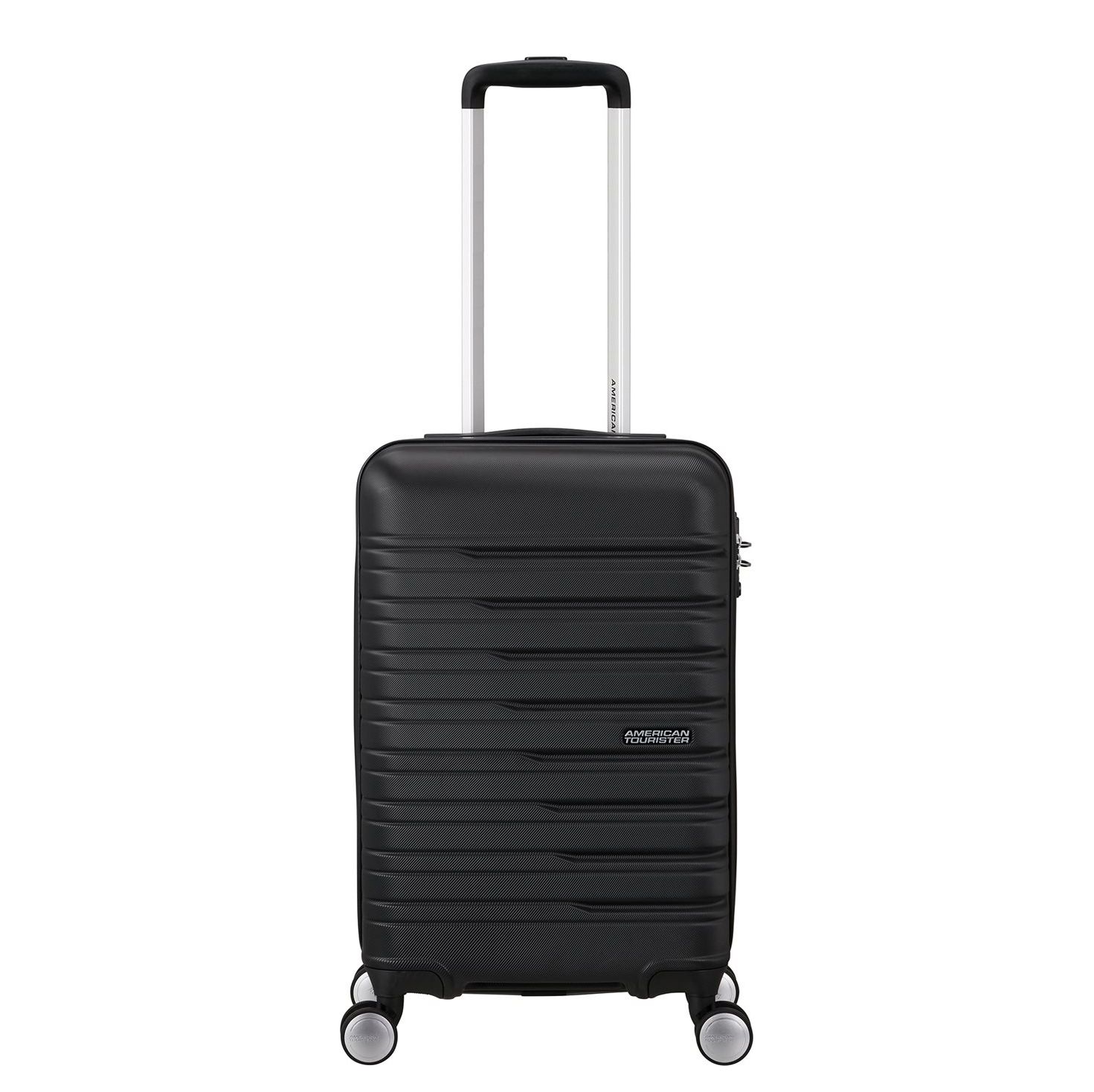Travelbags American Tourister Flashline Spin. 55/25 Cabin Trolley shadow black hardcase koffer lichtgewicht koffer aanbieding