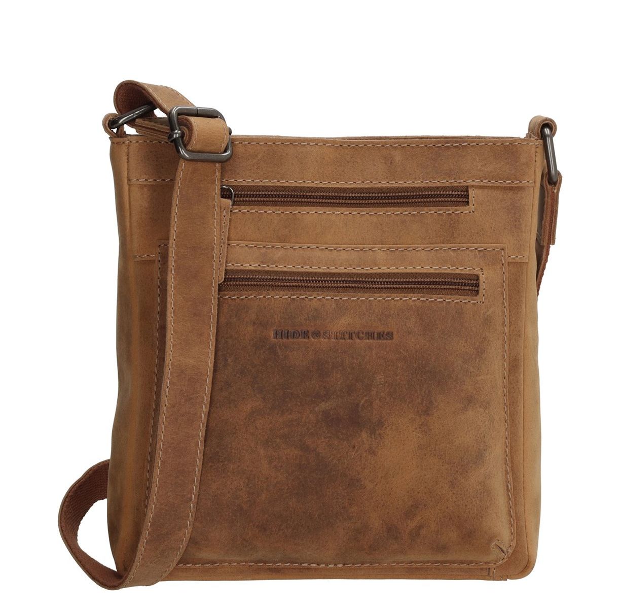 Hide Stitches Idaho schoudertas bruin