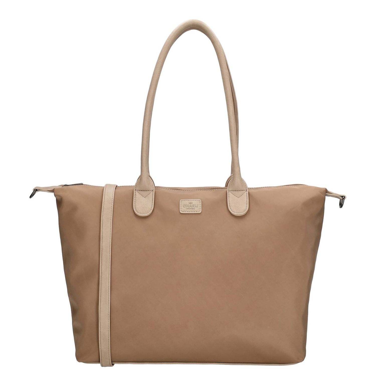 Charm London laptoptas grijs en taupe