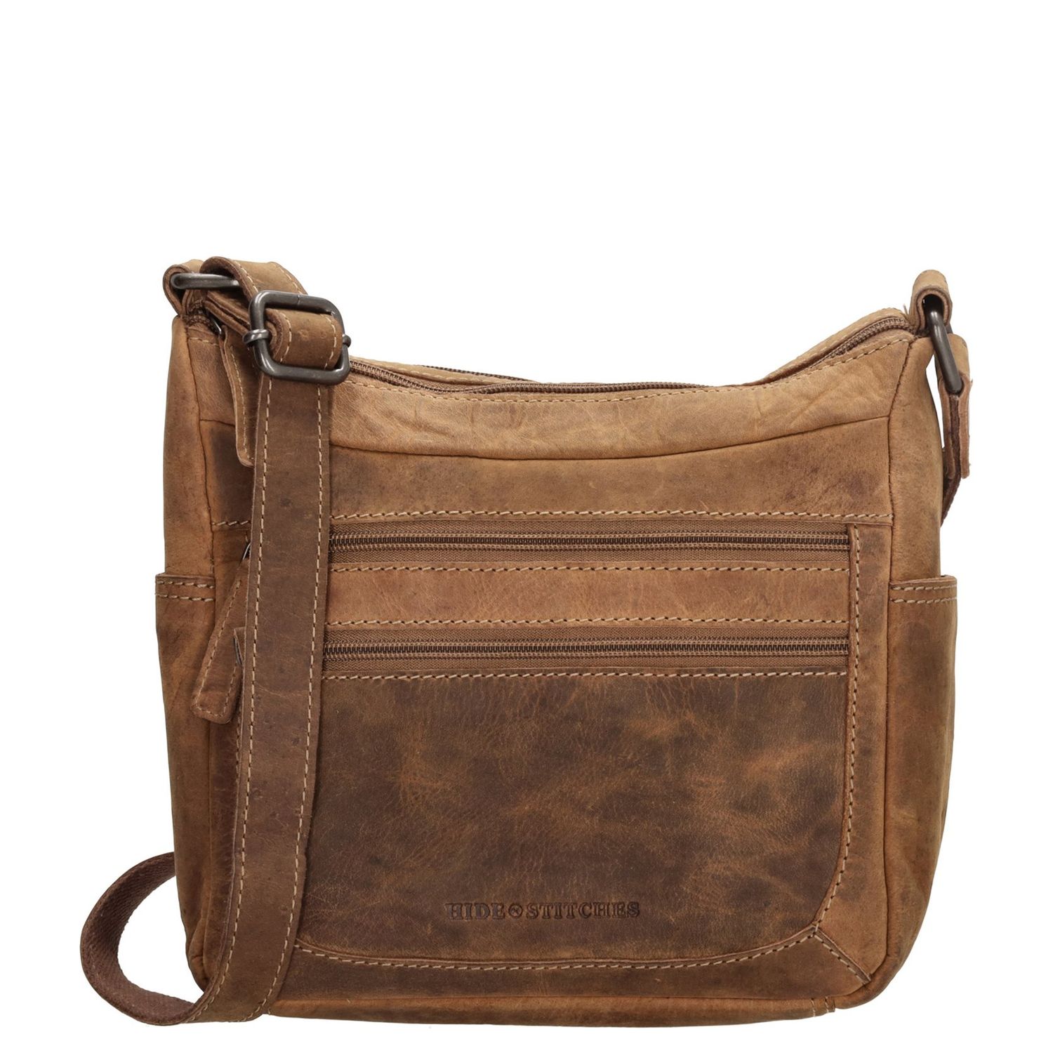 Hide Stitches Idaho schoudertas bruin