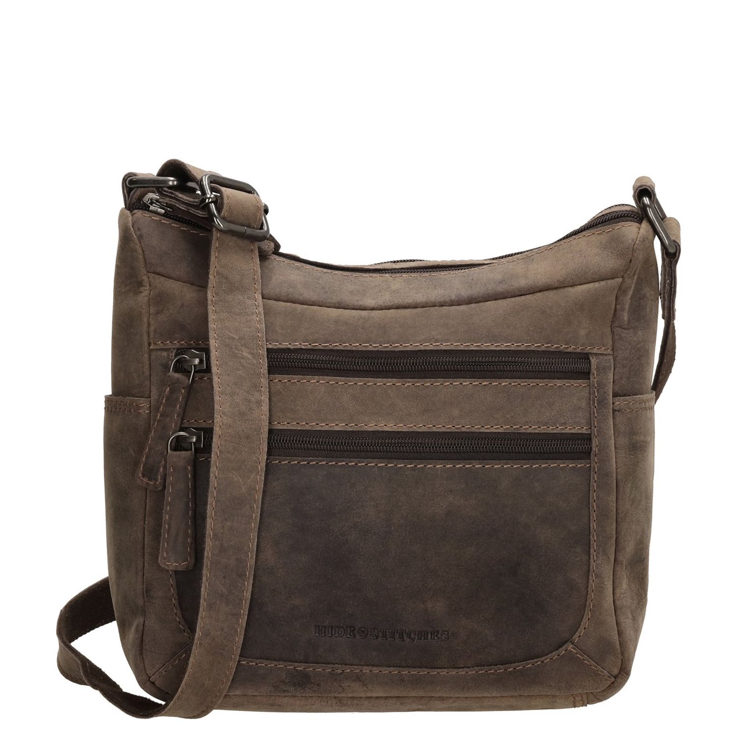 Hide Stitches Idaho schoudertas bruin