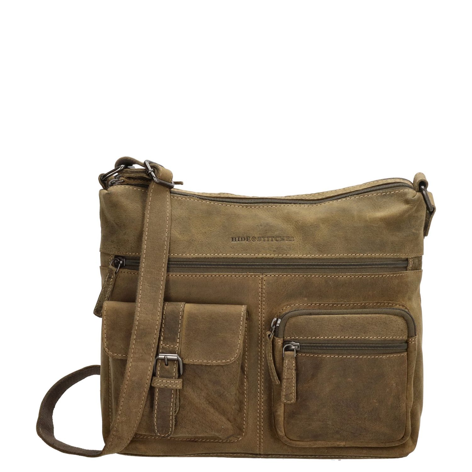 Hide Stitches Idaho schoudertas groen
