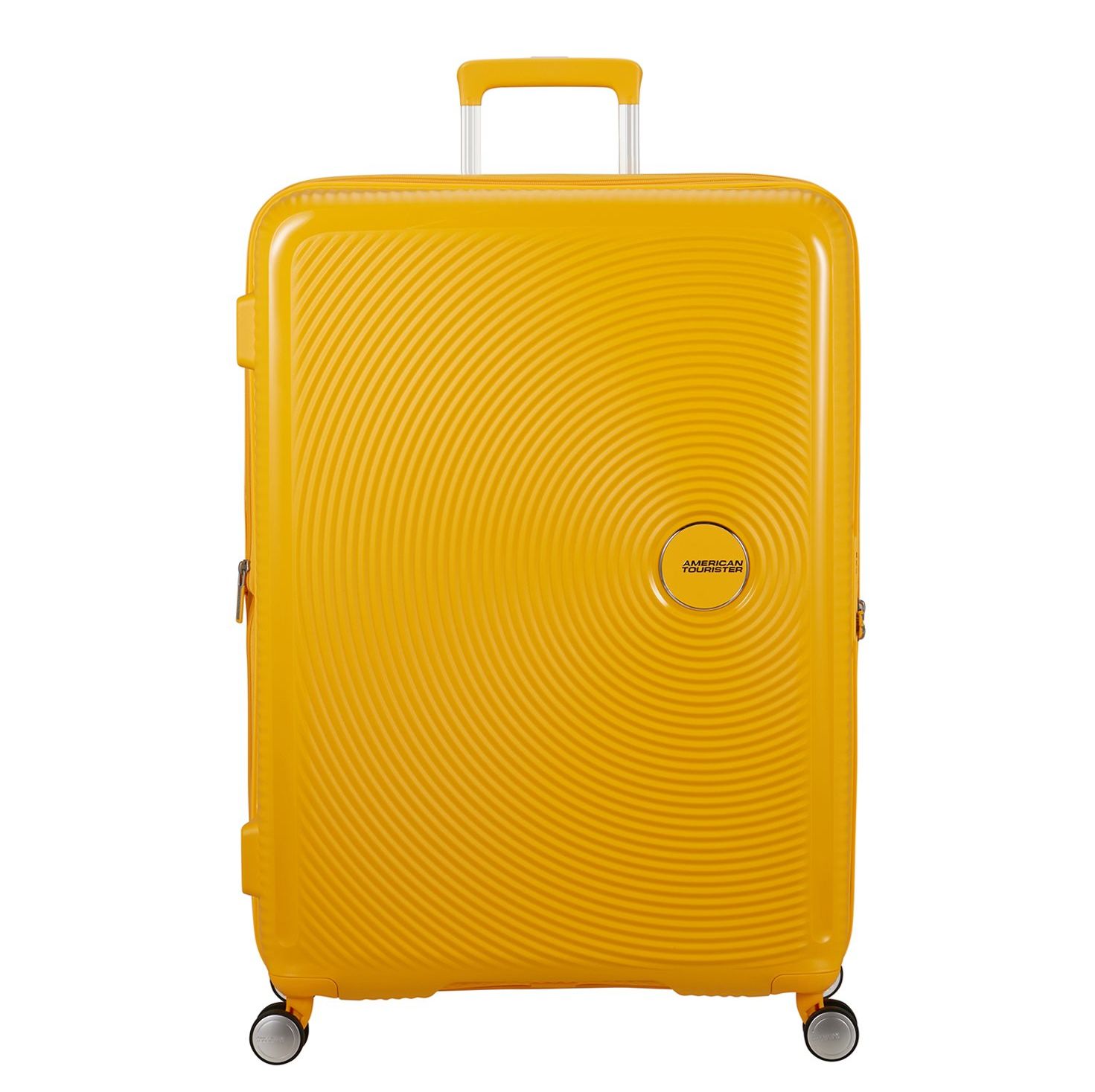 Travelbags American Tourister Soundbox Spinner 80/30 TSA Expandable golden yellow hardcase koffer aanbieding