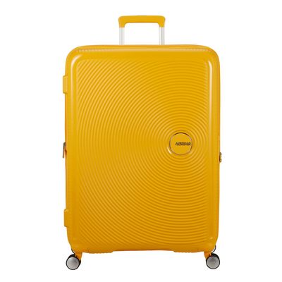 American Tourister Soundbox Spinner 80/30 TSA Expandable golden yellow