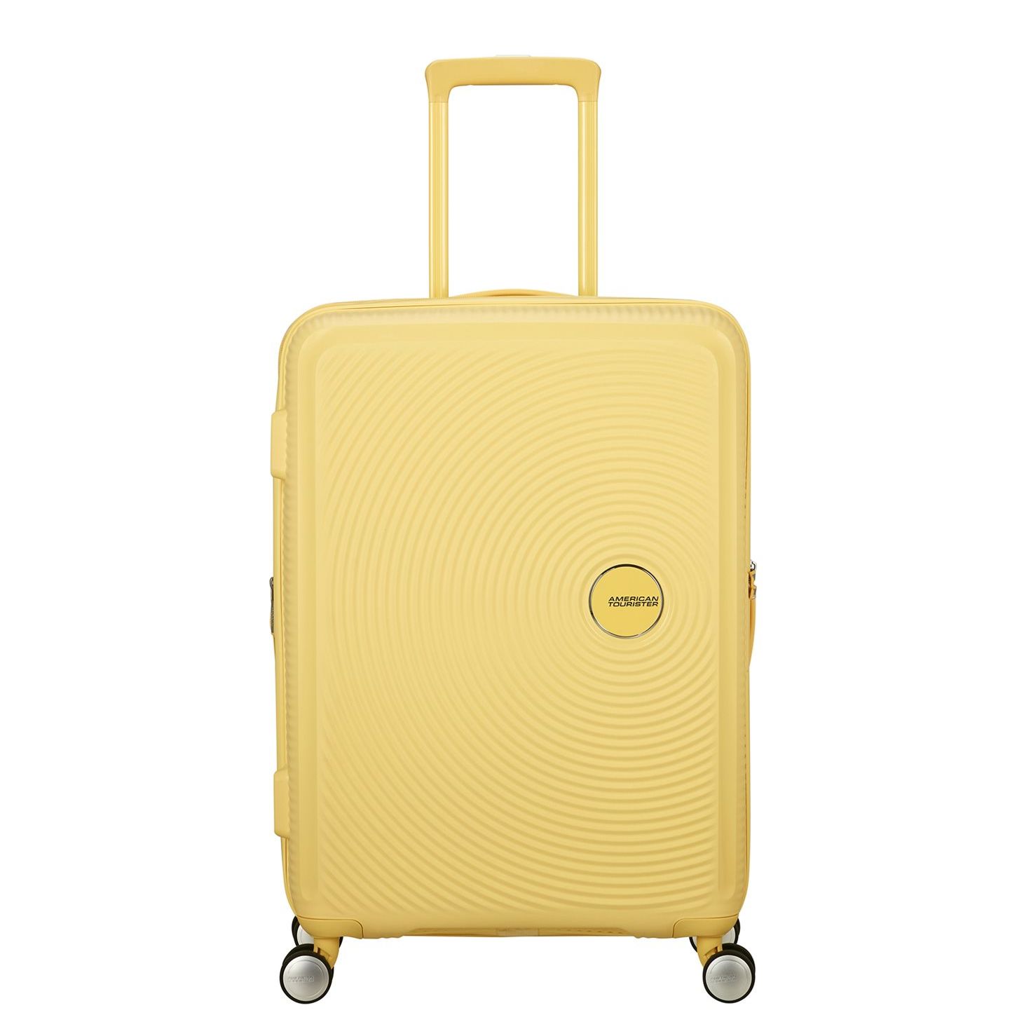 American Tourister Soundbox Spinners geel