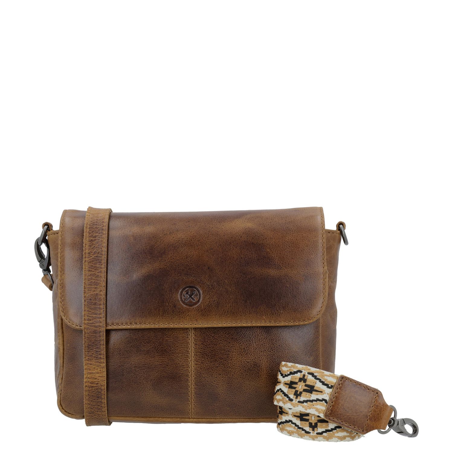 Hide Stitches schoudertas bruin