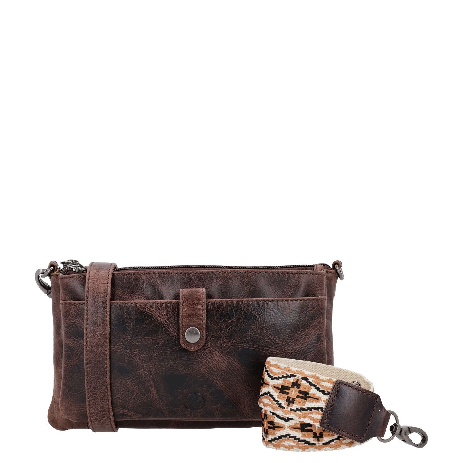 Hide Stitches schoudertas bruin