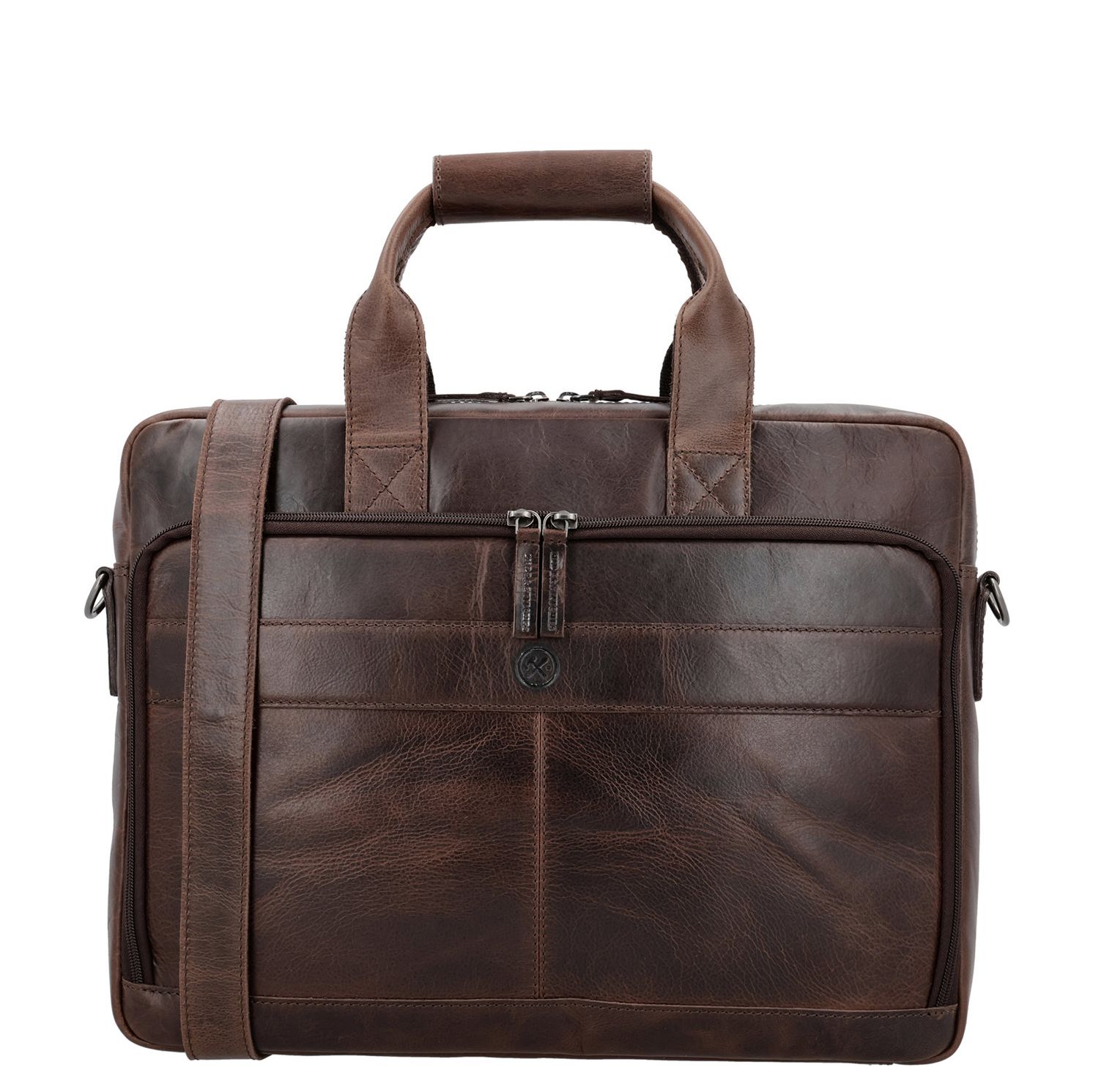 Hide Stitches laptoptas bruin