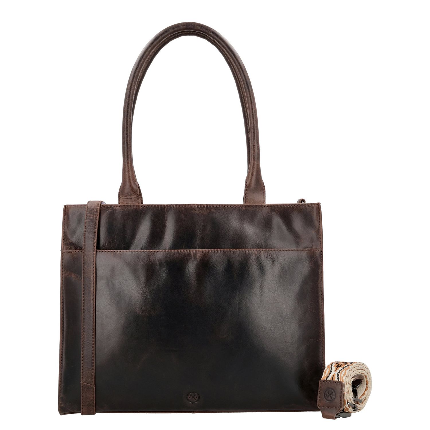 Hide Stitches laptoptas bruin