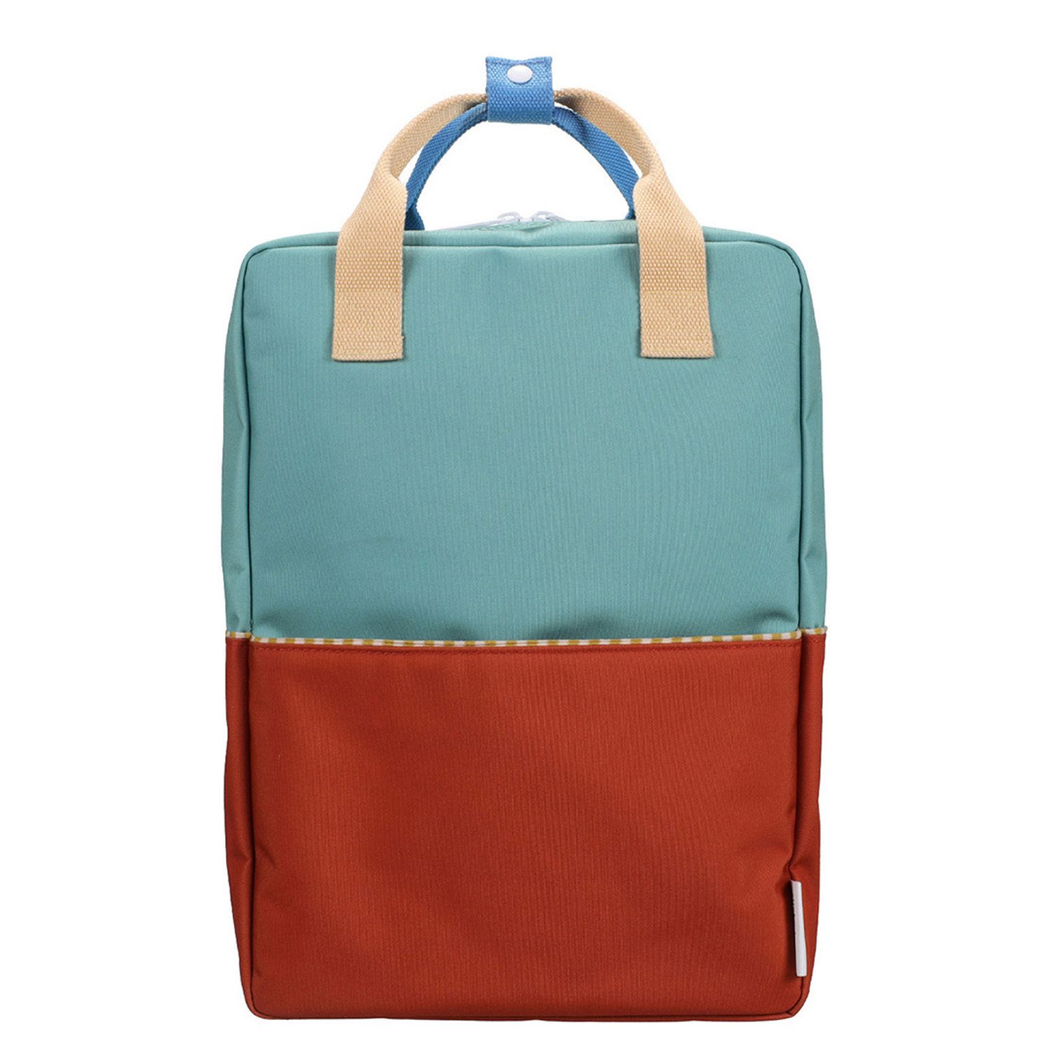 Sticky Lemon Colourblocking rugzak bruin, groen, geel en multicolor