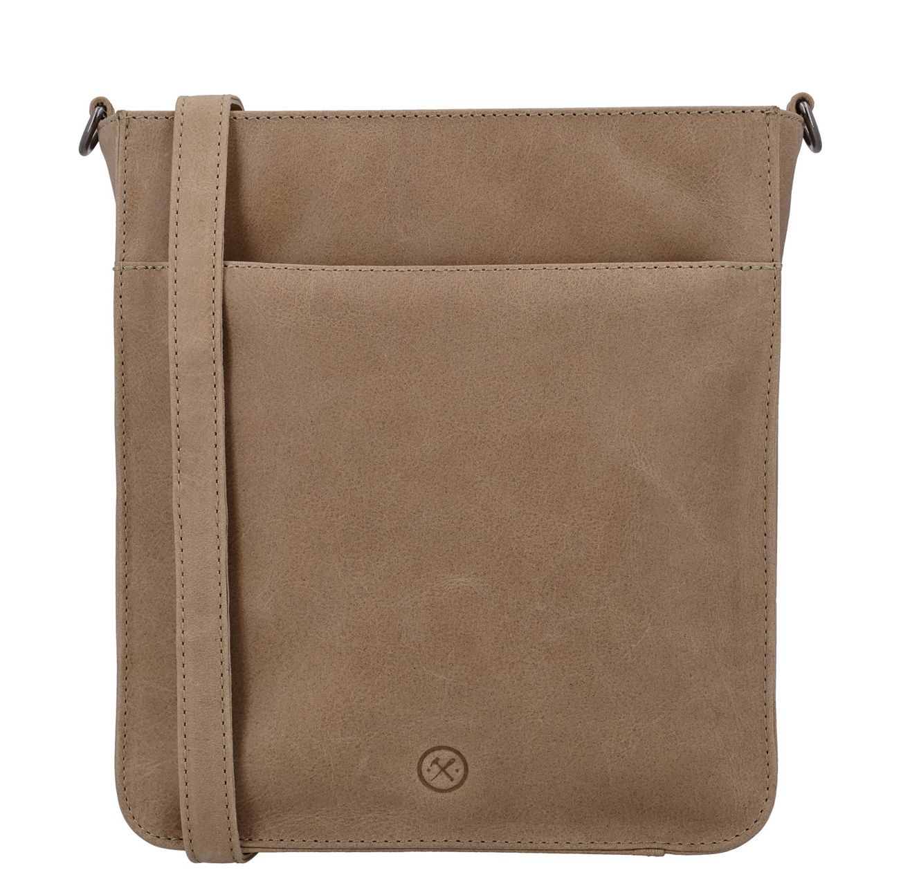 Hide Stitches schoudertas beige en bruin