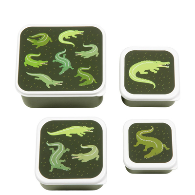 A Little Lovely Company Charlie Lunch & Snack Box crocodiles