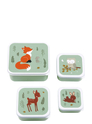 A Little Lovely Company Charlie Lunch & Snack Box forest friends - sage