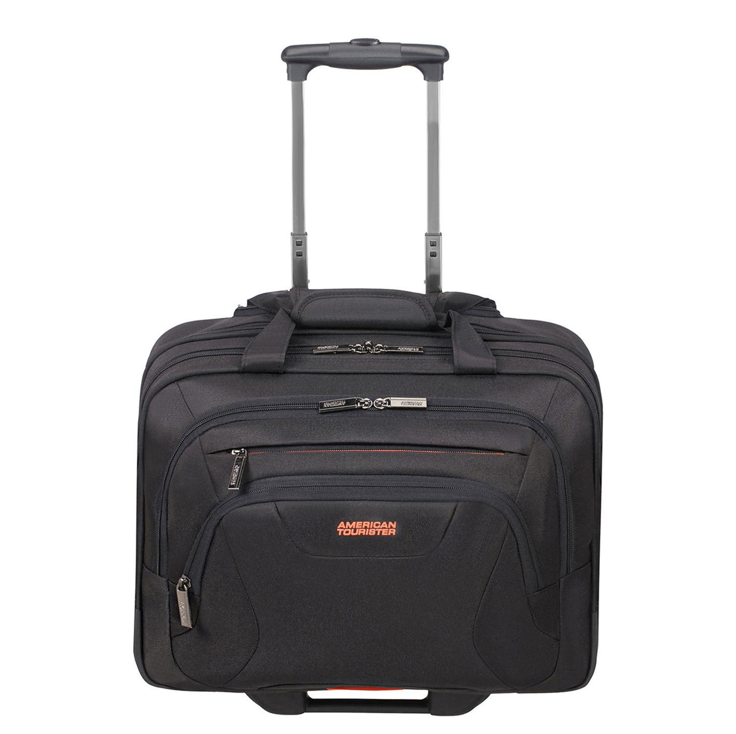 Travelbags American Tourister At Work Rolling tote bag 15.6" black/orange zachte koffer lichtgewicht koffer pilotenkoffer aanbieding