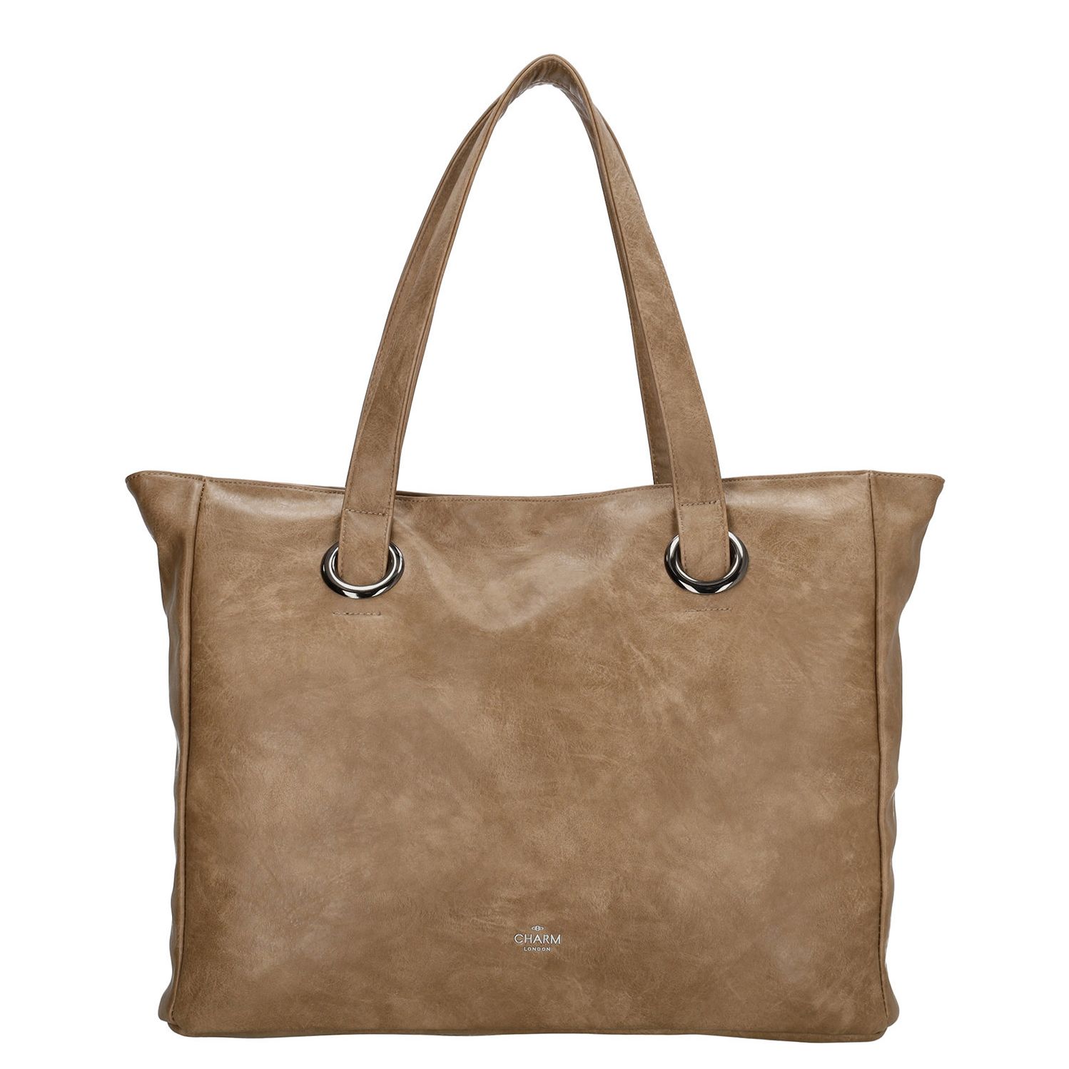 Charm London Liberty laptoptas grijs en taupe