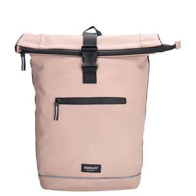 Beagles Originals Rolltop Rugtas Waterproof 15.6" lichtroze