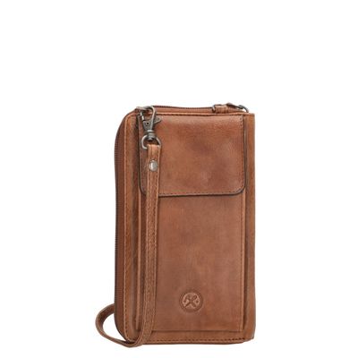 Hide & Stitches Paint Rock Phonebag Wallet cognac