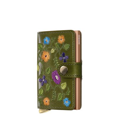 Secrid Miniwallet Premium Stitch Floral olive