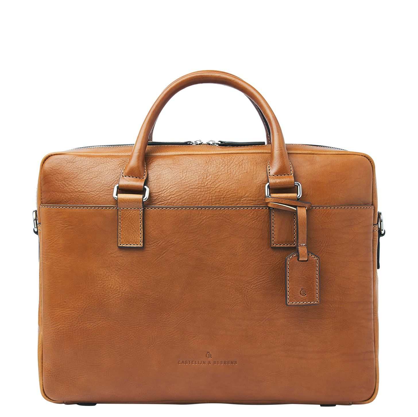 Castelijn & Beerens Rick Laptopbag 15.6" RFID light brown schoudertas heren