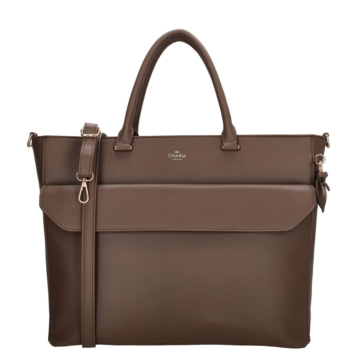 Charm London laptoptas bruin