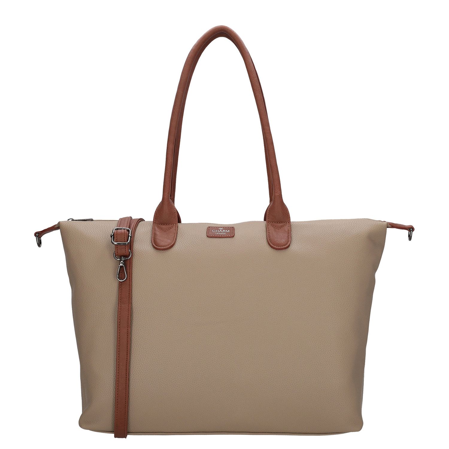 Charm London laptoptas grijs en taupe