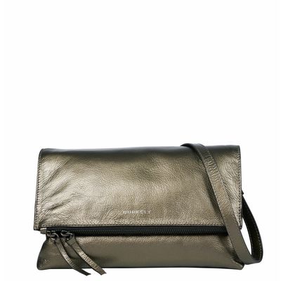 Burkely Creased Crystel Satchel Bag gun metal