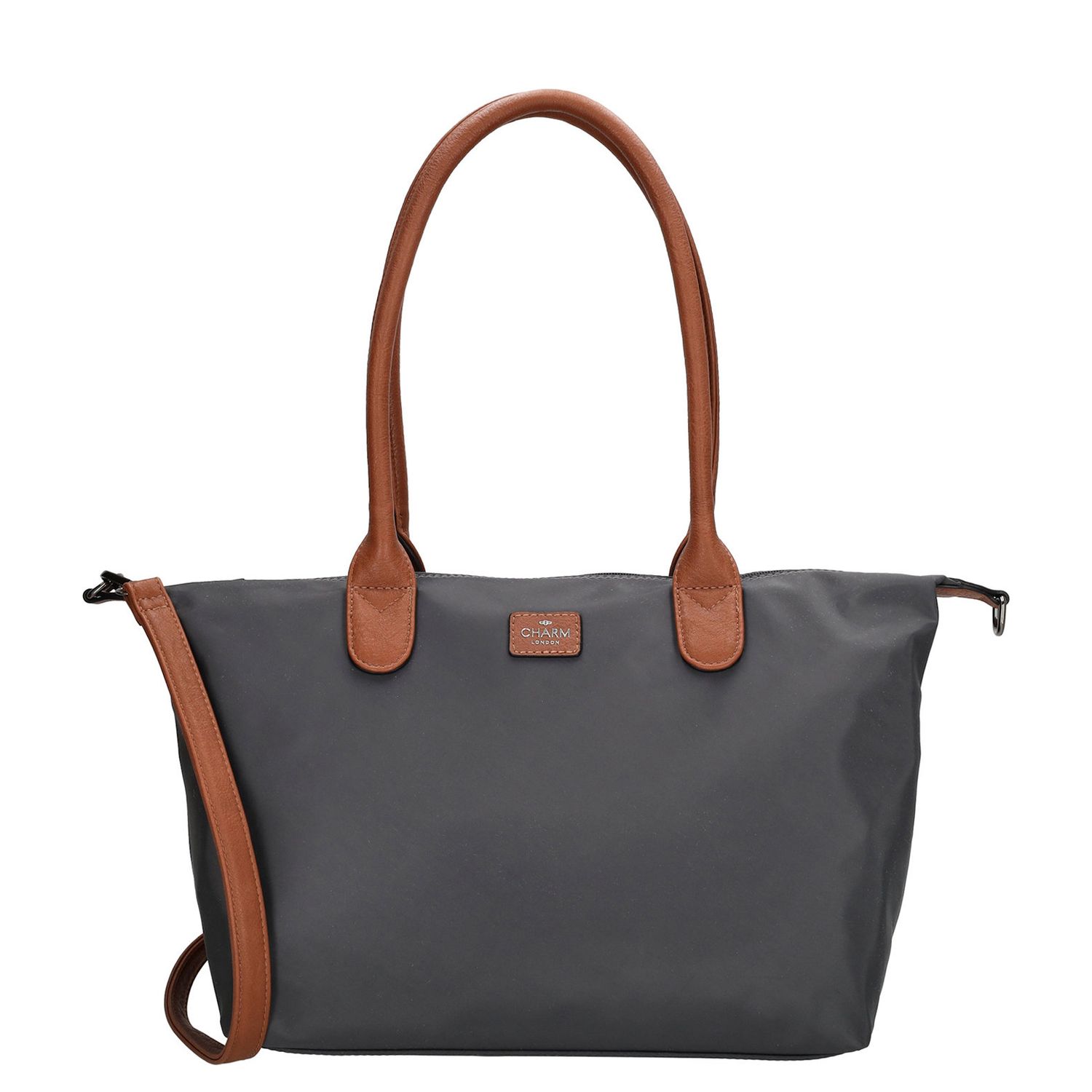 Charm London Buckingham Shopper grey schooltas handtas dames