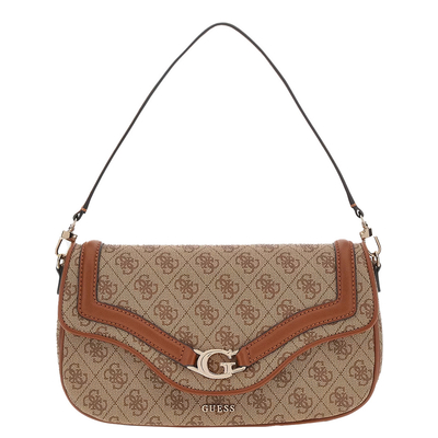Guess Dea Flap Shoulder Bag latte logo