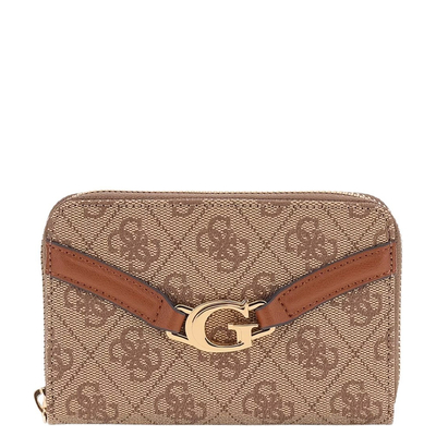 Guess Dea Slg Medium Zip Around latte logo
