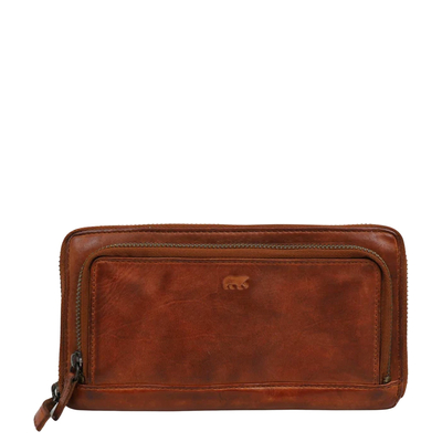 Bear Design Cow Lavato Demi Wallet cognac