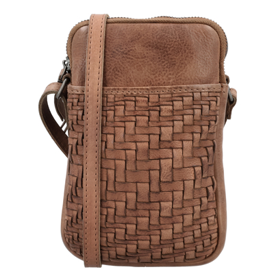 Hide & Stitches Inspired by illusion Phonebag brown