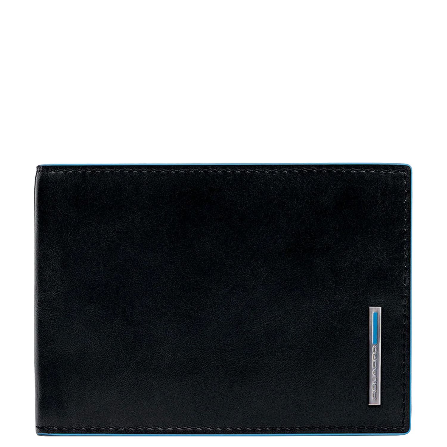 Piquadro Blue Square Men's Wallet With Flip Up With ID/Coin Pocket black portemonnee