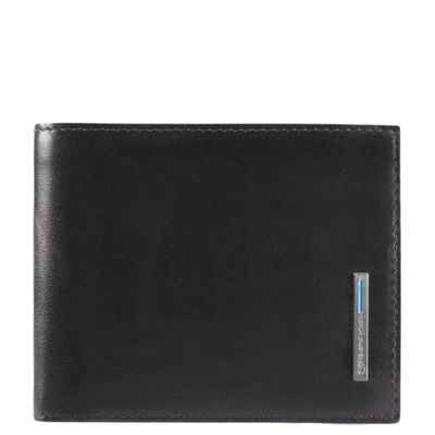 Piquadro Blue Square Men's Wallet With Flip Up/Coin Pocket black
