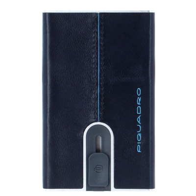 Piquadro Blue Square Creditcard Case With Sliding System night blue