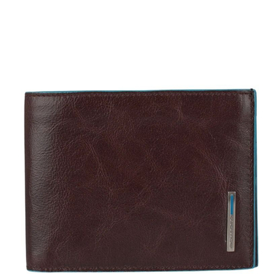 Piquadro Blue Square Men's Wallet With Coin Pocket mahogany