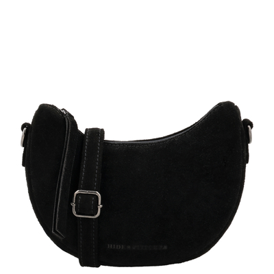 Hide & Stitches Suede Shoulderbag black