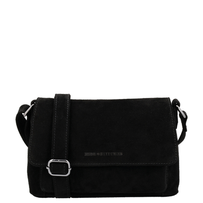 Hide & Stitches Suede Shoulderbag black