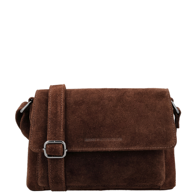 Hide & Stitches Suede Shoulderbag dark brown