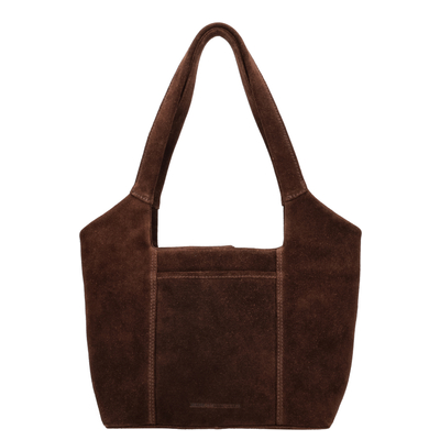 Hide & Stitches Suede Shoulderbag dark brown