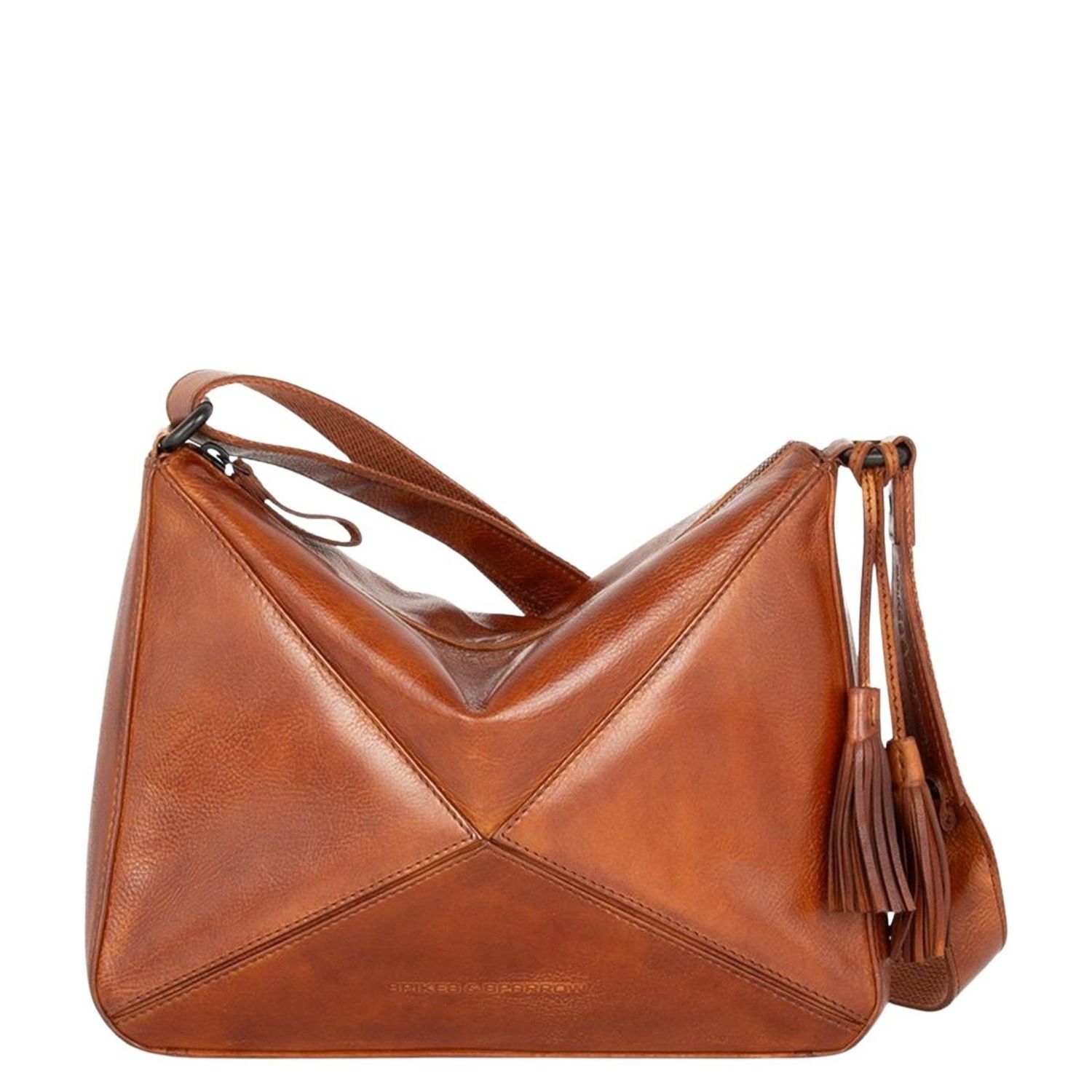 Spikes & Sparrow crossbodytas oranje en bruin