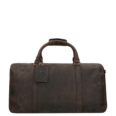 Travelbags The Base Leather Weekender brown