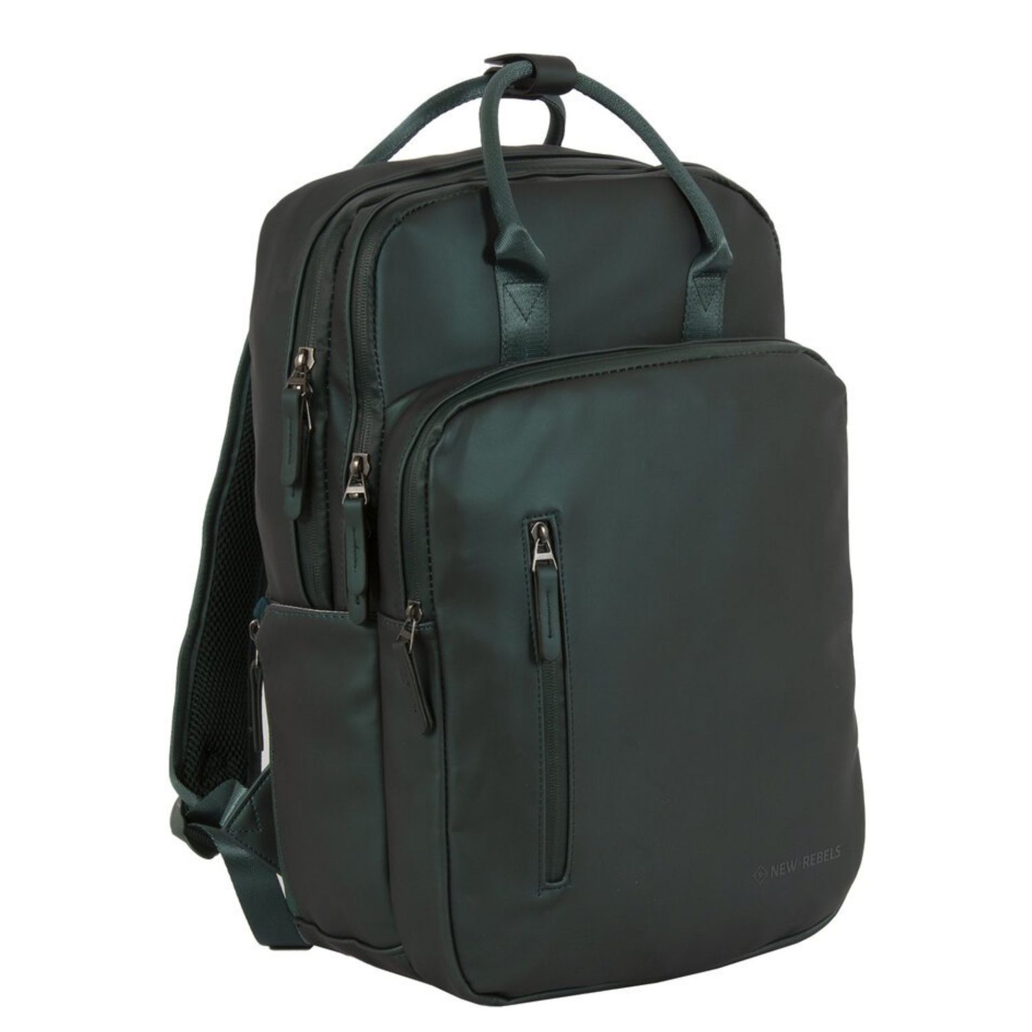 New Rebels William Milwaukee Metallic Groen 18L Rugzak Waterafstotend Laptop 15.6 Schooltas - Update: sterke ritsen