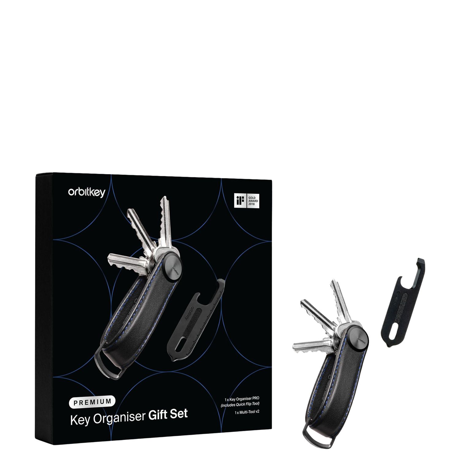 Orbitkey Key Organiser Pro + Multitool V2 - black-blue Etui