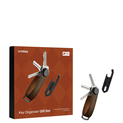Orbitkey Crazy Horse Key Organiser + Multitool V2 - oak Brown