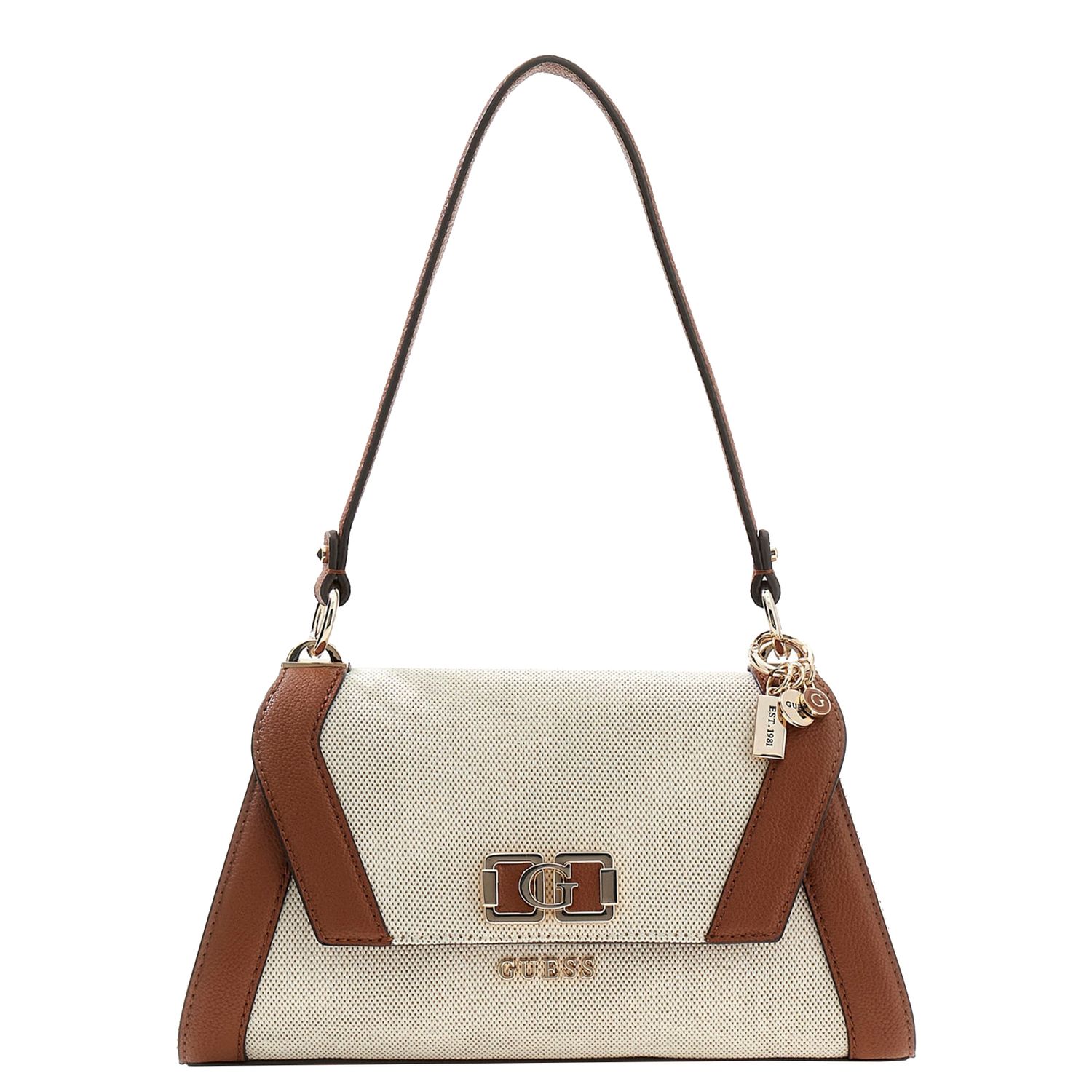 Guess schoudertas bruin en multicolor