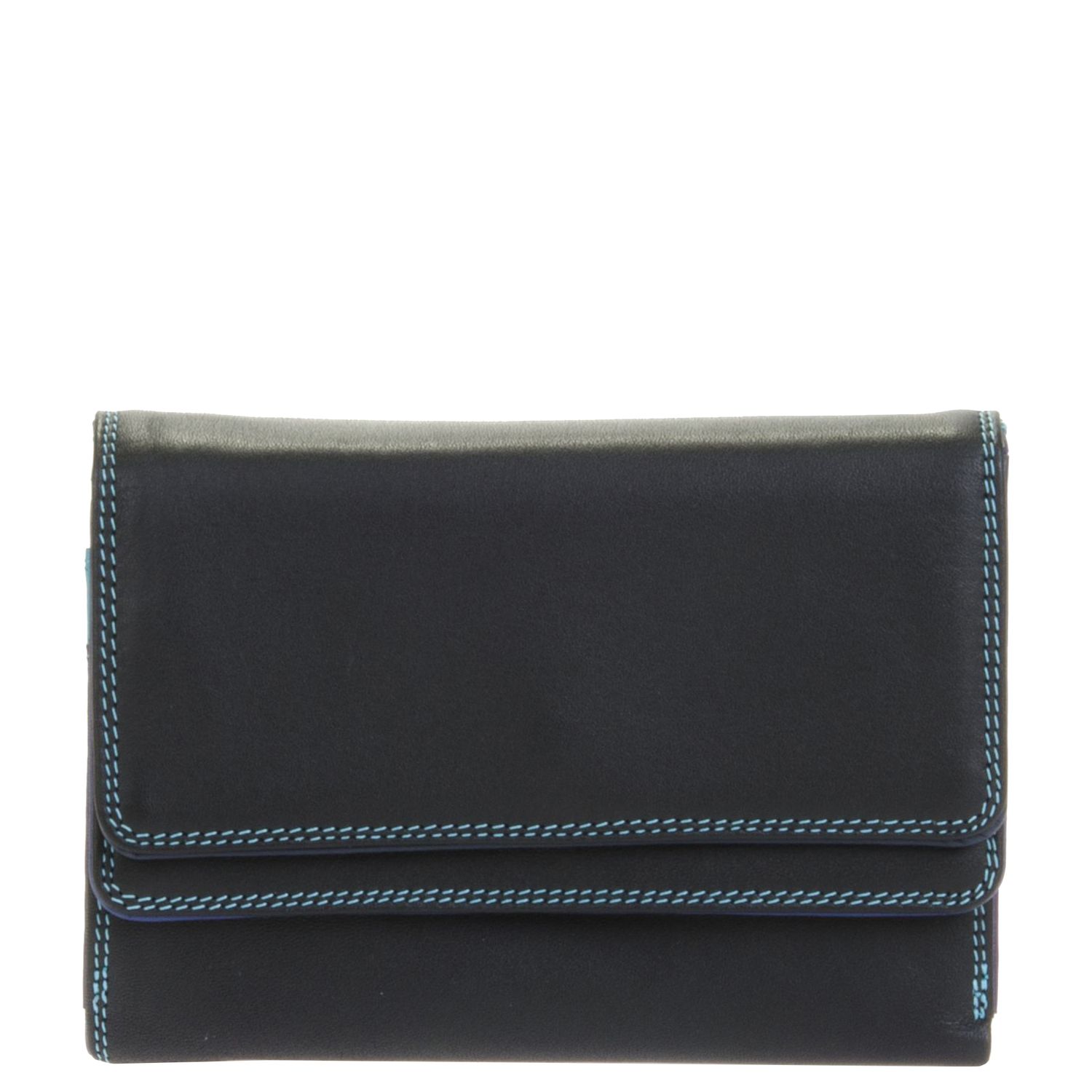 MyWalit Double Flap Purse portemonnee zwart en multicolor