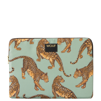 Wouf Emerald Leopard Laptop Sleeve 13-14" multi